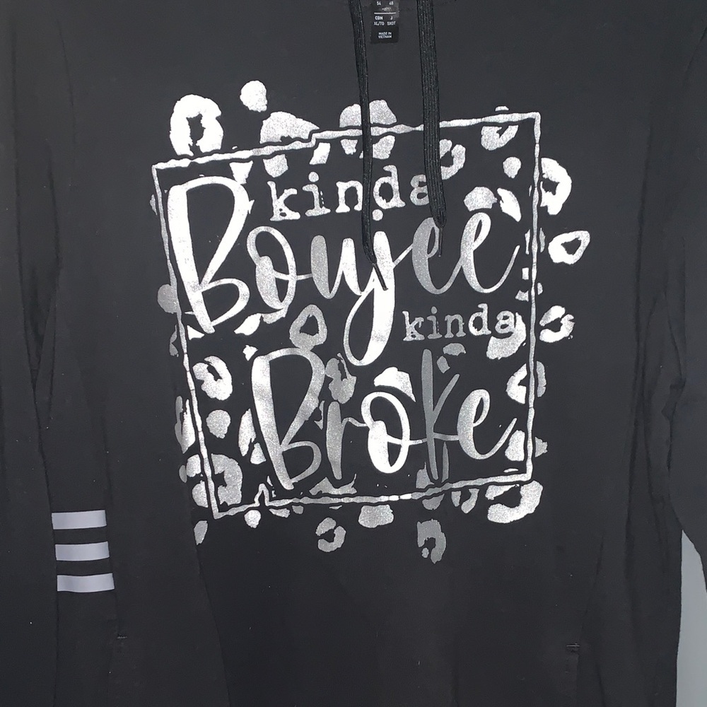 Adidas Black Hoodie with silver Graphic - Picture 3 of 6